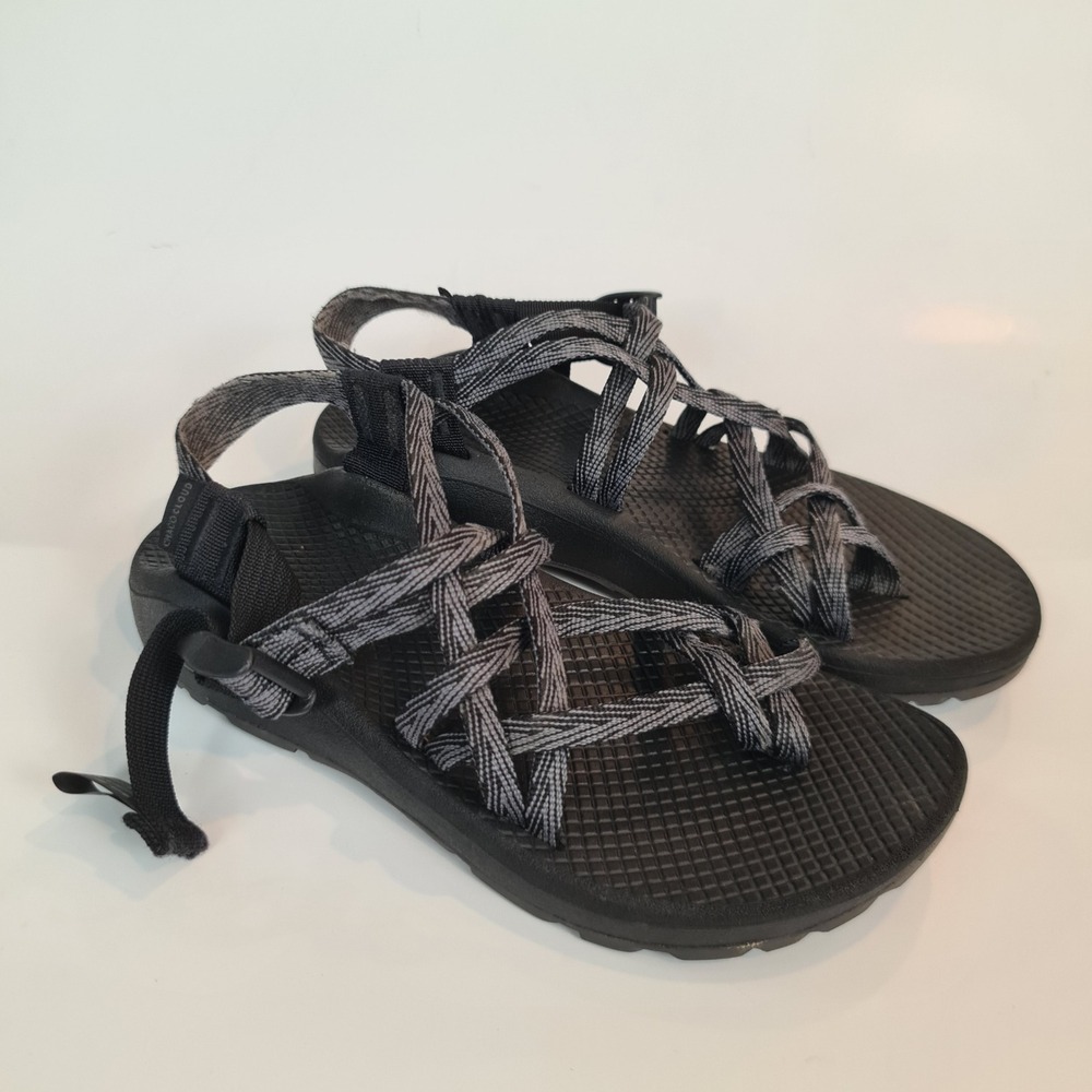Chaco Z Cloud X2 Womens Sandals Black Gray Strappy Toe Loop JCH108002 Size 7